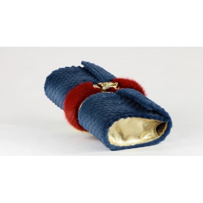 Mink Clutch Bag With Real Leather