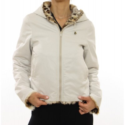 Jacket with Detachable & Reversible Inner Kid Lamb Jacket with Hood