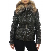 Down Jacket With Detachable Silver Fox on the Collar 