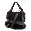 Lamb Fur Shoulder Bag with Leather (Helena)