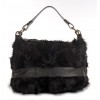 Lamb Fur Shoulder Bag with Leather (Helena)