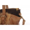 American Raccoon Fur Tote Bag with Leather (Vicky)