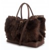 Chekiang Lamb  Fur Tote Bag with Leather
