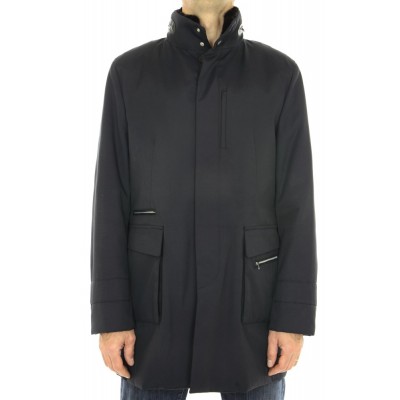 Polyester Coat with Detachable Mink Collar and Detachable Rex Rabbit Full Skin Lining