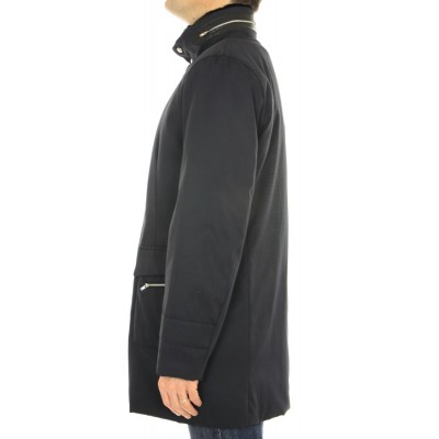 Polyester Coat with Detachable Mink Collar and Detachable Rex Rabbit Full Skin Lining