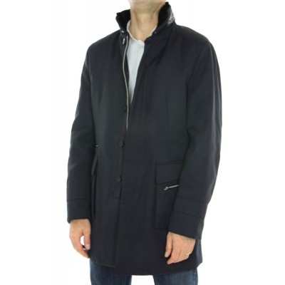Polyester Coat with Detachable Mink Collar and Detachable Rex Rabbit Full Skin Lining